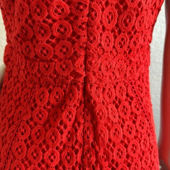 Anthropologie San & Soni Red Lace Eyelet Dress - Picture 10 of 10